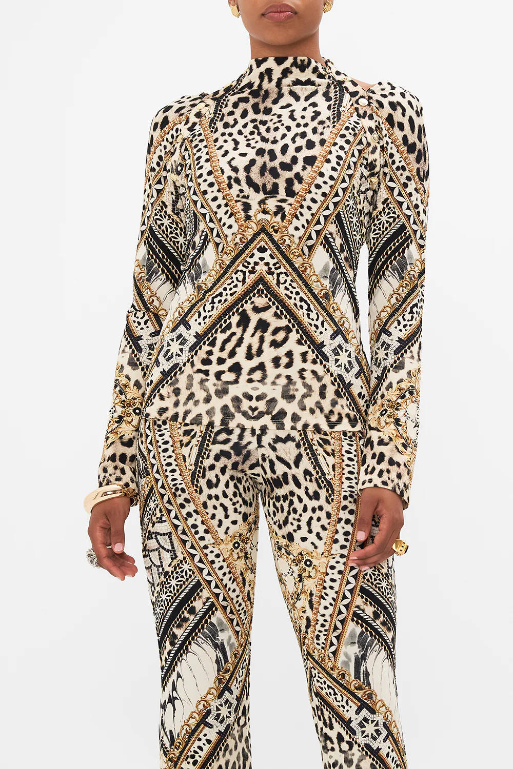 CUT OUT SHOULDER KNIT TOP MOSAIC MUSE - Image 5