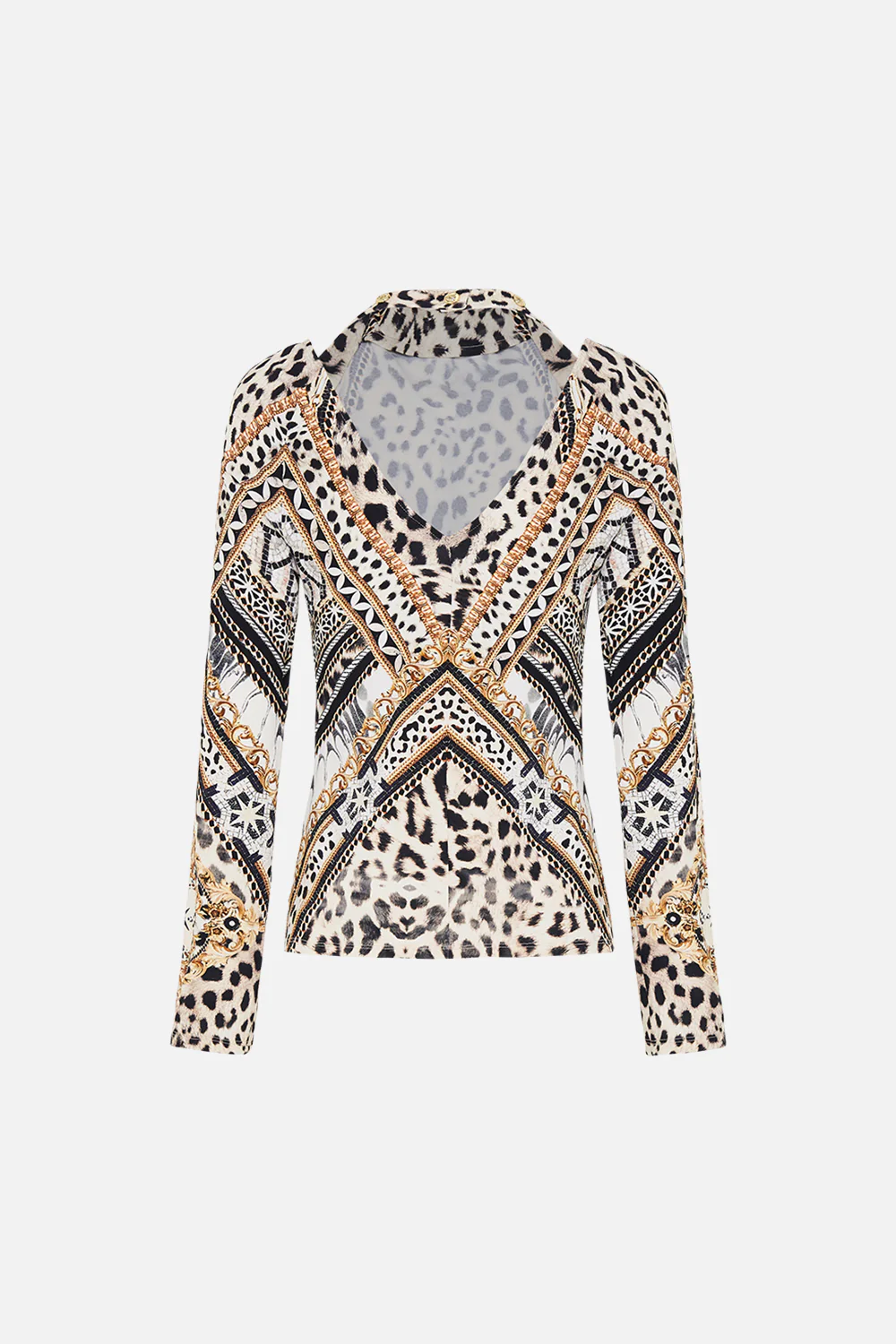 CUT OUT SHOULDER KNIT TOP MOSAIC MUSE - Image 8