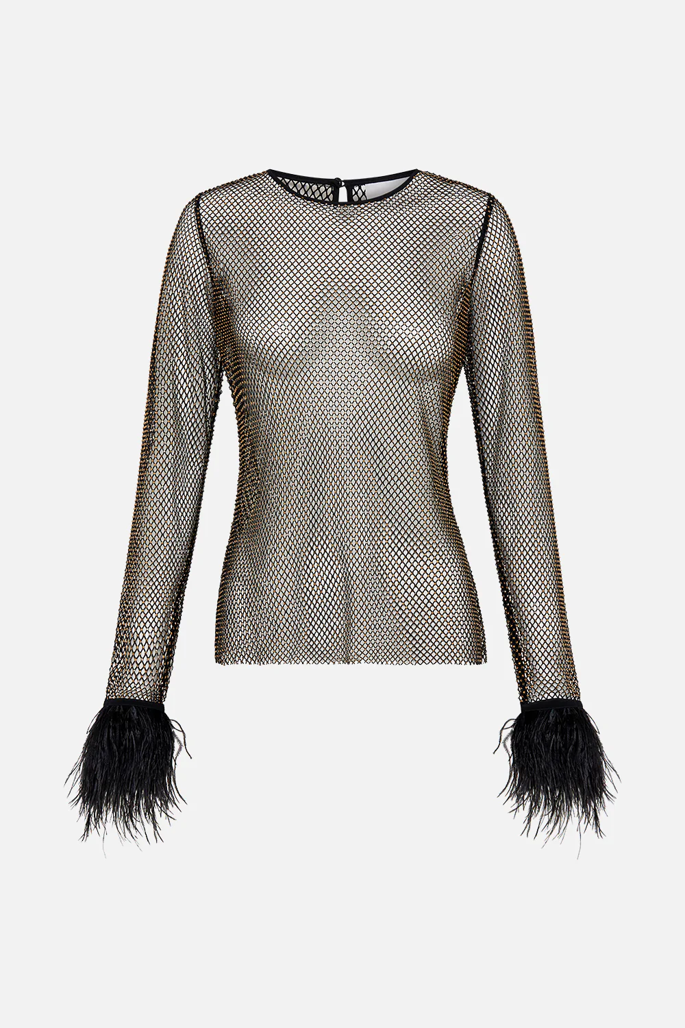 CRYSTAL MESH TOP WITH FEATHERS SOUL OF A STAR GAZER - Image 3