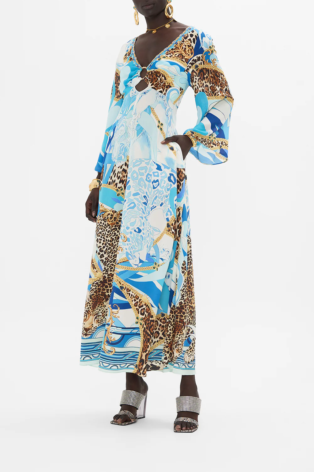 HARDWARE BIAS DRESS SKY CHEETAH - Image 4