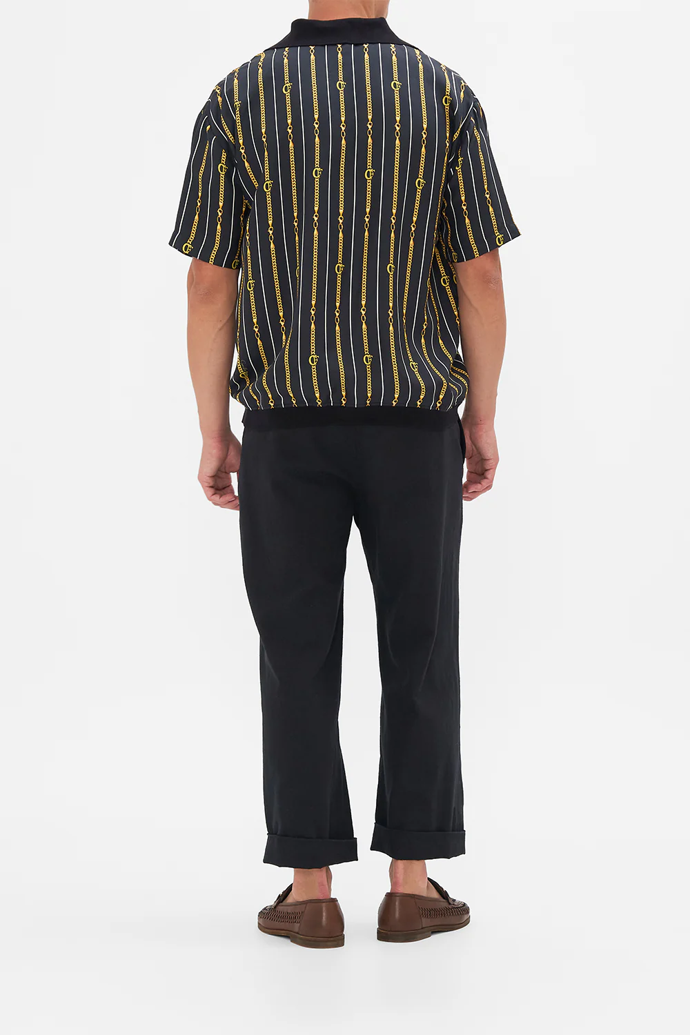 WOVEN SHORT SLEEVE POLO SHIRT COAST TO COAST - Image 2