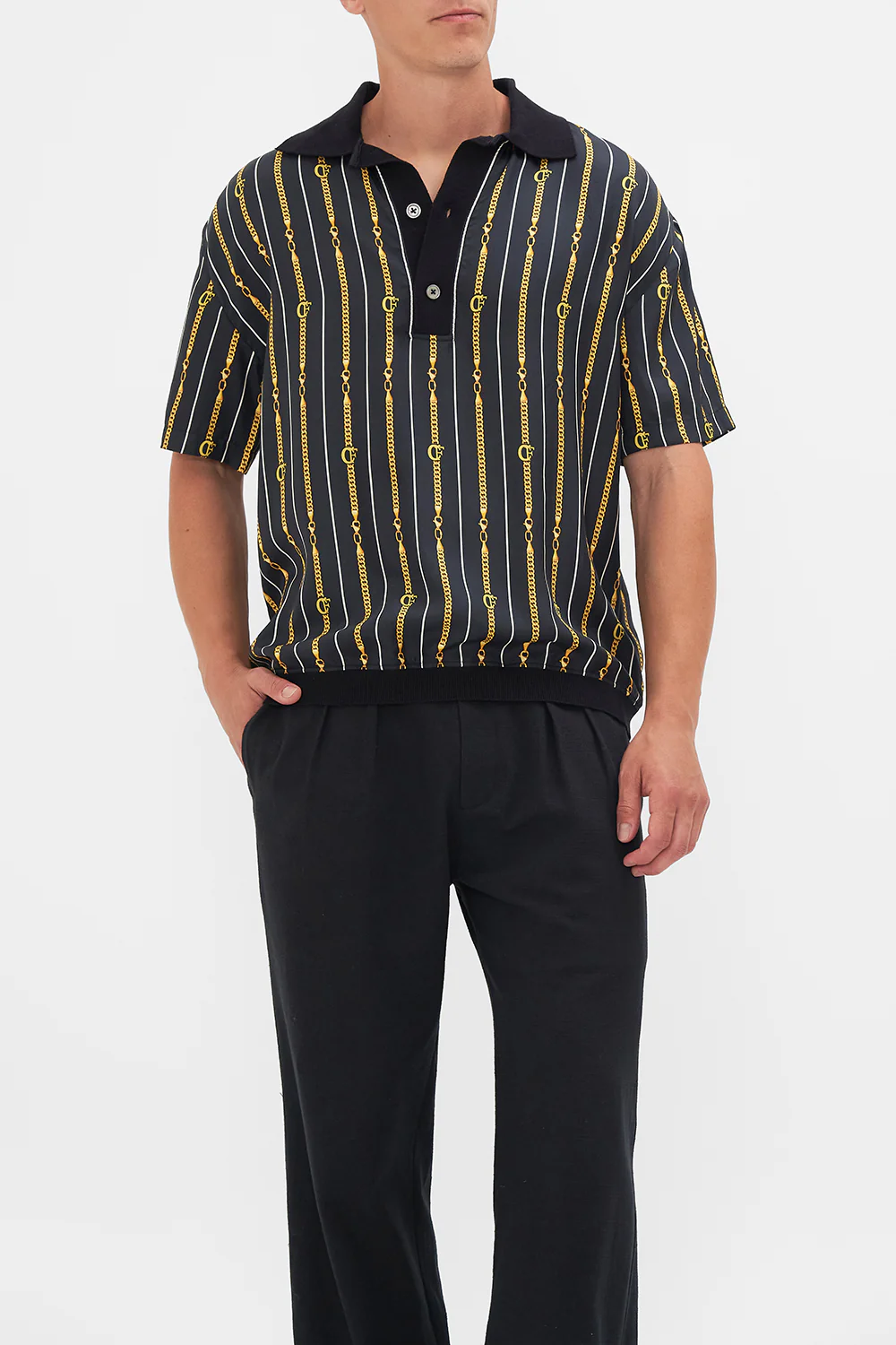 WOVEN SHORT SLEEVE POLO SHIRT COAST TO COAST - Image 5