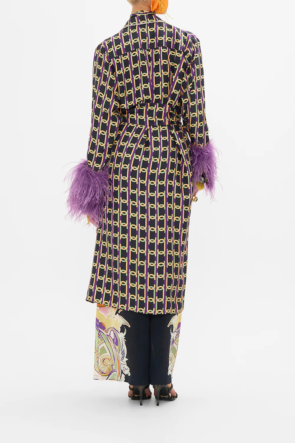 SPLIT CUFF SOFT COAT WITH FEATHERS FILM DIVA - Image 2