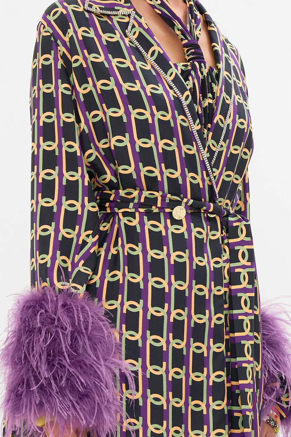 SPLIT CUFF SOFT COAT WITH FEATHERS FILM DIVA - Image 6