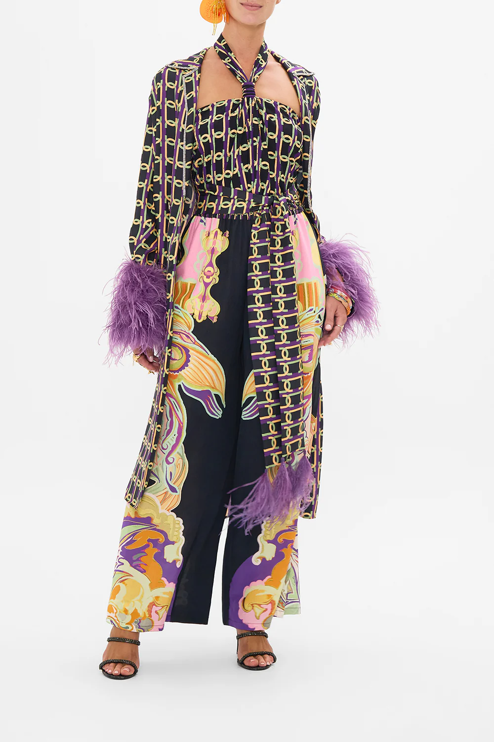 SPLIT CUFF SOFT COAT WITH FEATHERS FILM DIVA - Image 7