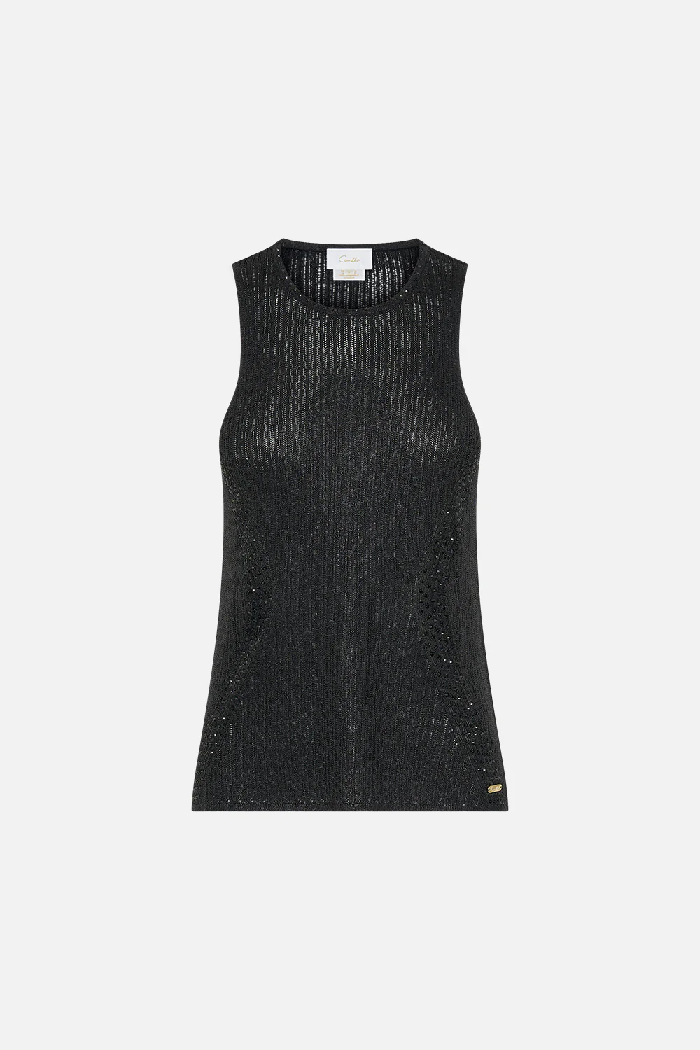 CREW NECK KNIT CAMI - BLACK  NOUVEAU NOIR - Image 3