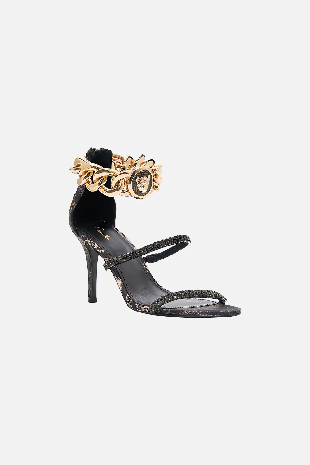 SASKIA CHAIN ANKLET HIGH HEEL SANDAL NOUVEAU NOIR - Image 3