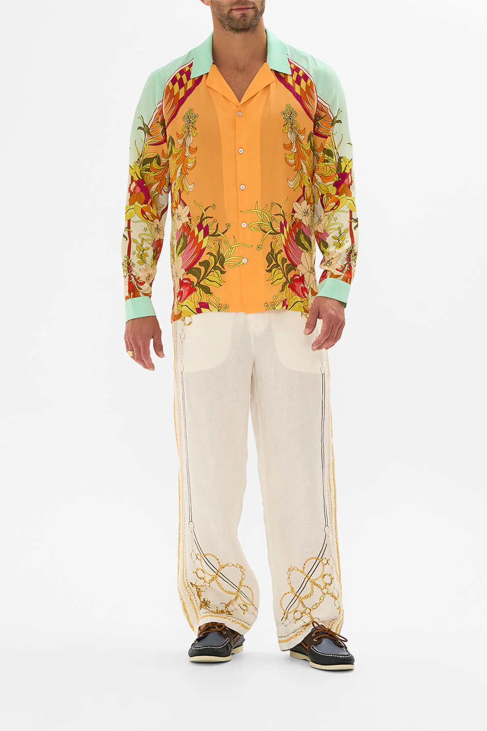 LONG SLEEVE CAMP COLLARED SHIRT THE FLOWER CHILD SOCIETY
