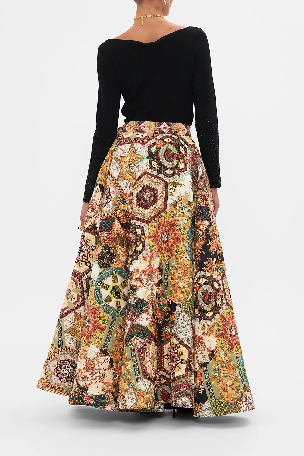 REVERSIBLE EMBROIDERED QUILTED WRAP SKIRT STITCHED IN TIME - Image 2