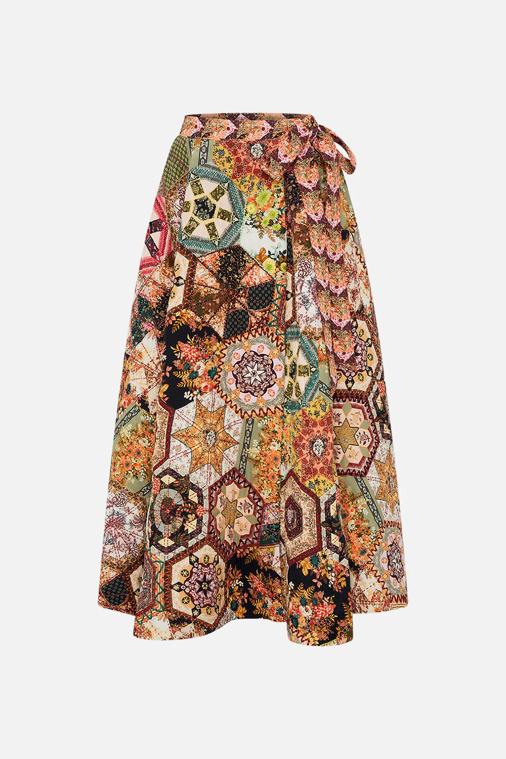 REVERSIBLE EMBROIDERED QUILTED WRAP SKIRT STITCHED IN TIME - Image 3
