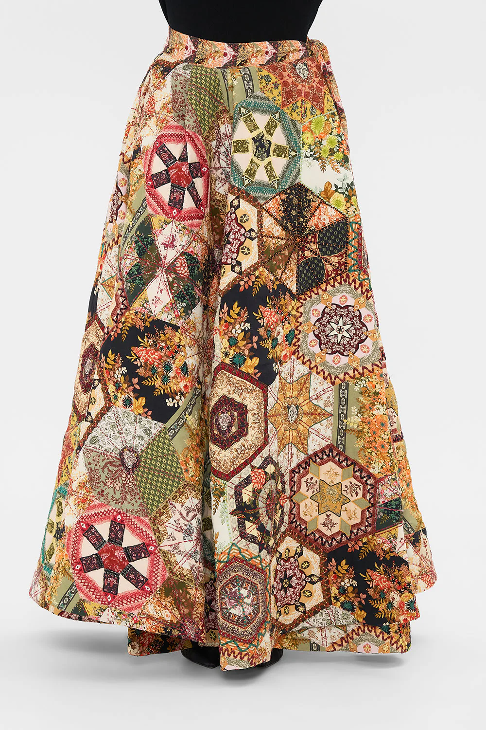 REVERSIBLE EMBROIDERED QUILTED WRAP SKIRT STITCHED IN TIME - Image 5