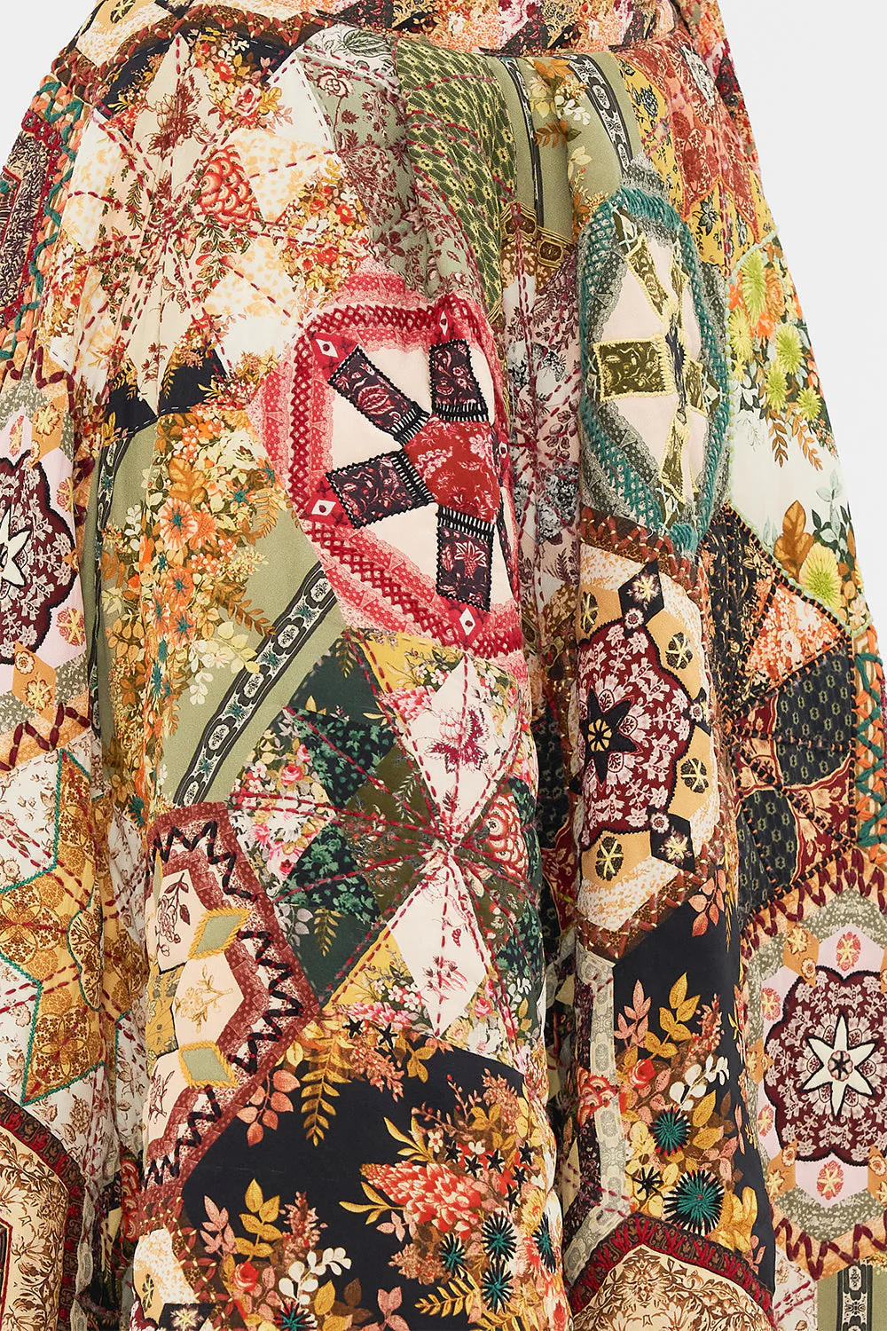 REVERSIBLE EMBROIDERED QUILTED WRAP SKIRT STITCHED IN TIME - Image 6