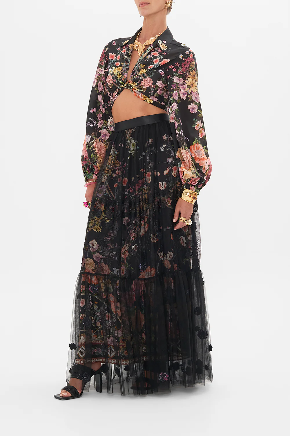 WAISTBAND RUFFLE HEM SKIRT LETTERS FROM A VINEYARD - Image 4