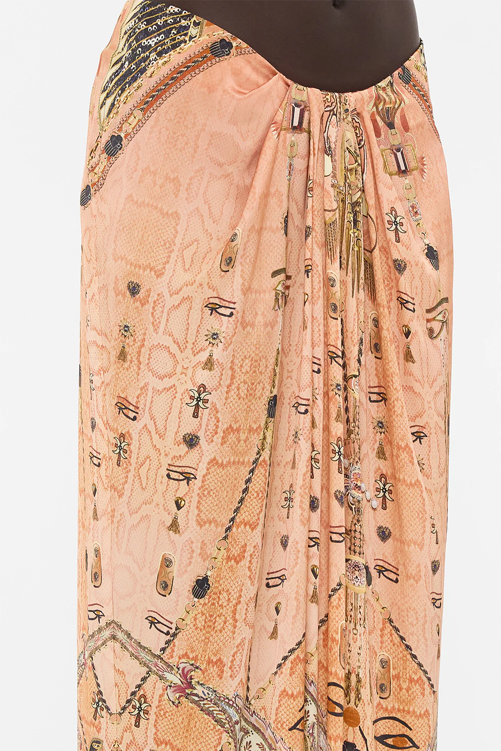 DRAPE FRONT SKIRT WITH SPLIT KINGDOM OF HEIROGLYPHS - Image 6