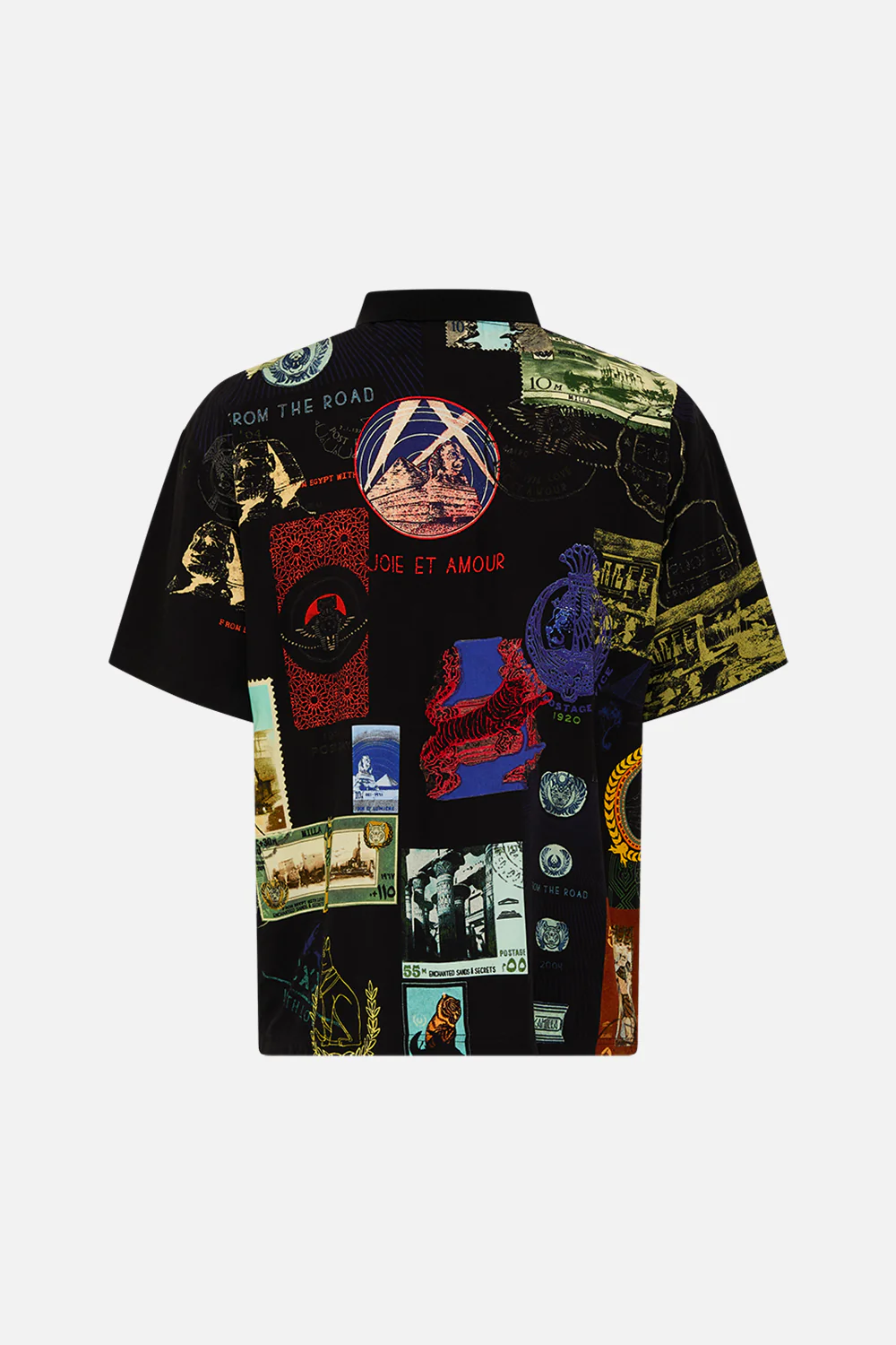RELAXED FIT WOVEN POLO SHIRT LANDMARKS AND LOVE LETTERS - Image 7