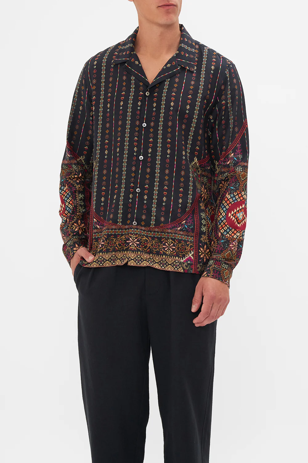 LONG SLEEVE CAMP COLLARED SHIRT THE WANDERING ONES - Image 5