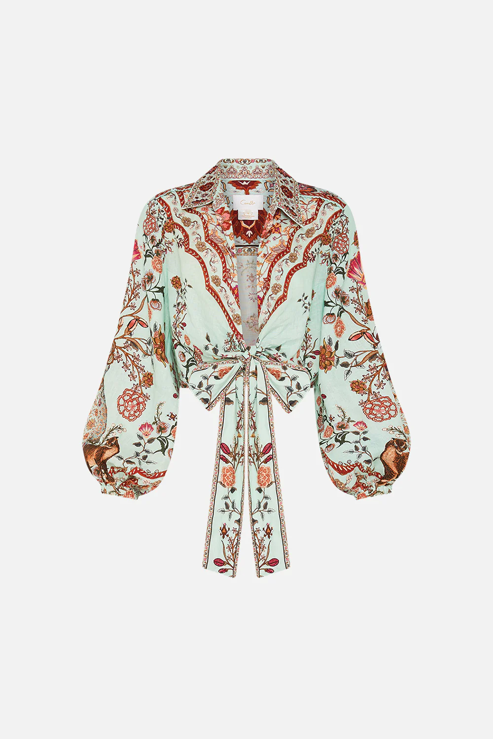 CROPPED WRAP SHIRT WEAVING WORLDS - Image 3