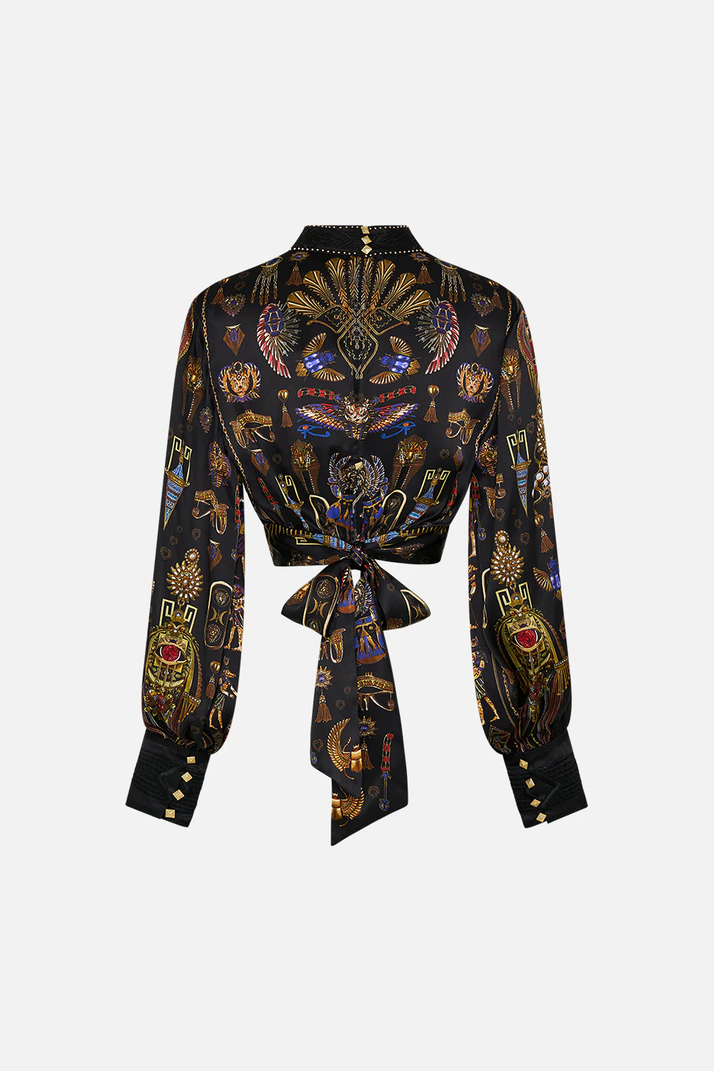 LONG SLEEVE HIGH NECK TOP WITH FRONT KNOT CARTOUCHE KINGDOM - Image 8