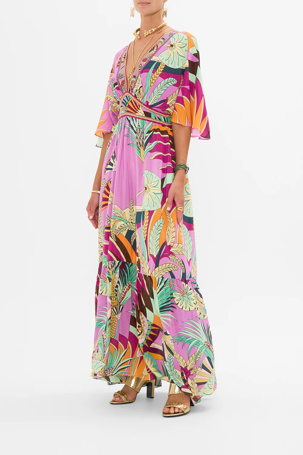WAISTED DRESS WITH HEM RUFFLE GIZA GODDESS - Image 4
