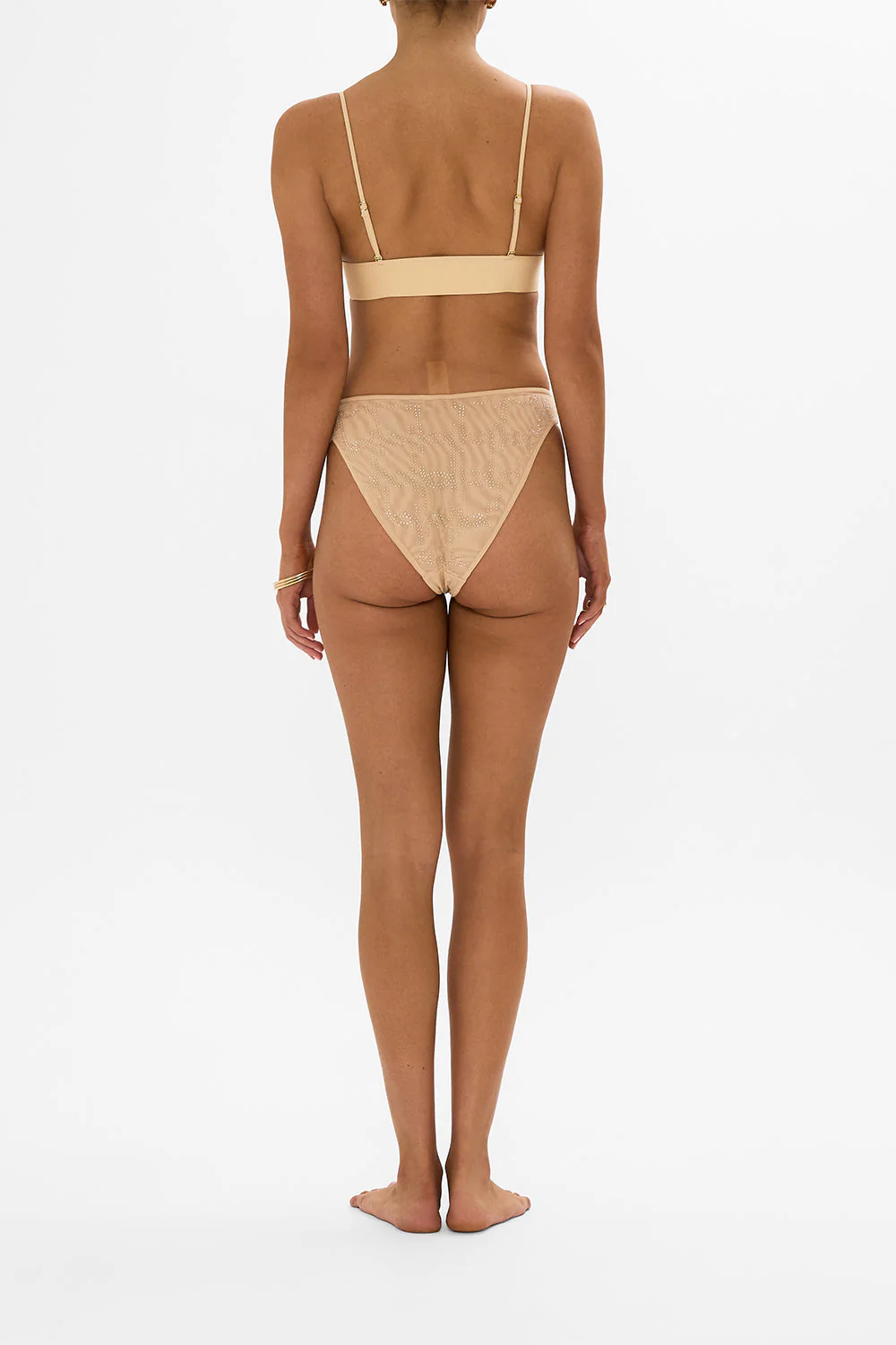 MESH HIGH WAIST HIGH LEG BRIEF SOLID NUDE - Image 2