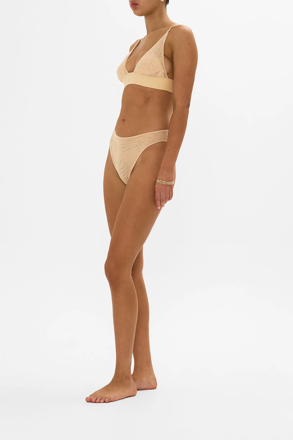 MESH HIGH WAIST HIGH LEG BRIEF SOLID NUDE - Image 4