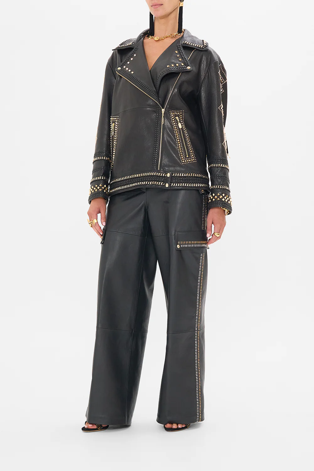 OVERSIZED LEATHER BIKER JACKET THEY CALLED HER NEFERTARI - Image 4