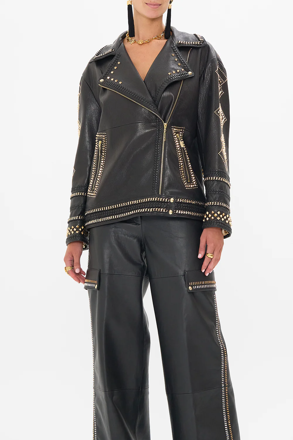 OVERSIZED LEATHER BIKER JACKET THEY CALLED HER NEFERTARI - Image 5