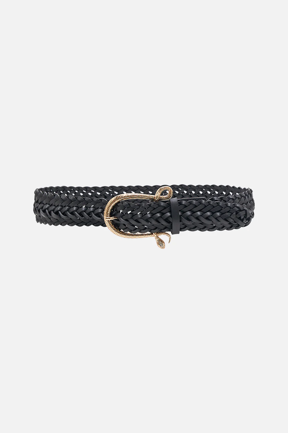 SNAKE BUCKLE BELT SOLID BLACK