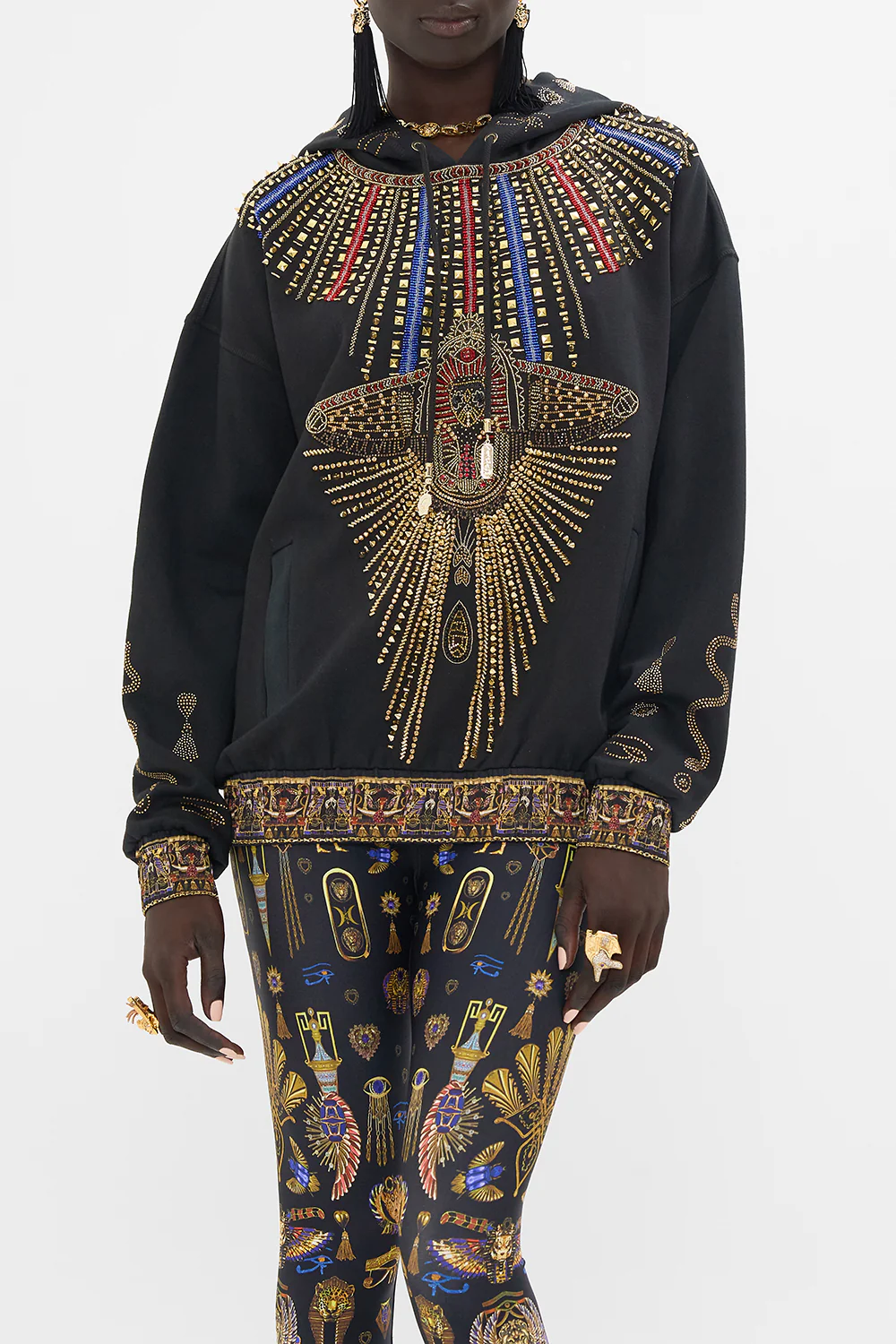 EMBROIDERED HOODIE WITH SIDE POCKETS CARTOUCHE KINGDOM - Image 5