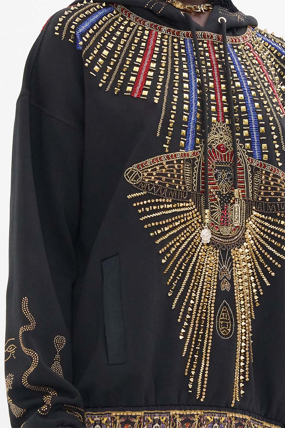EMBROIDERED HOODIE WITH SIDE POCKETS CARTOUCHE KINGDOM - Image 6