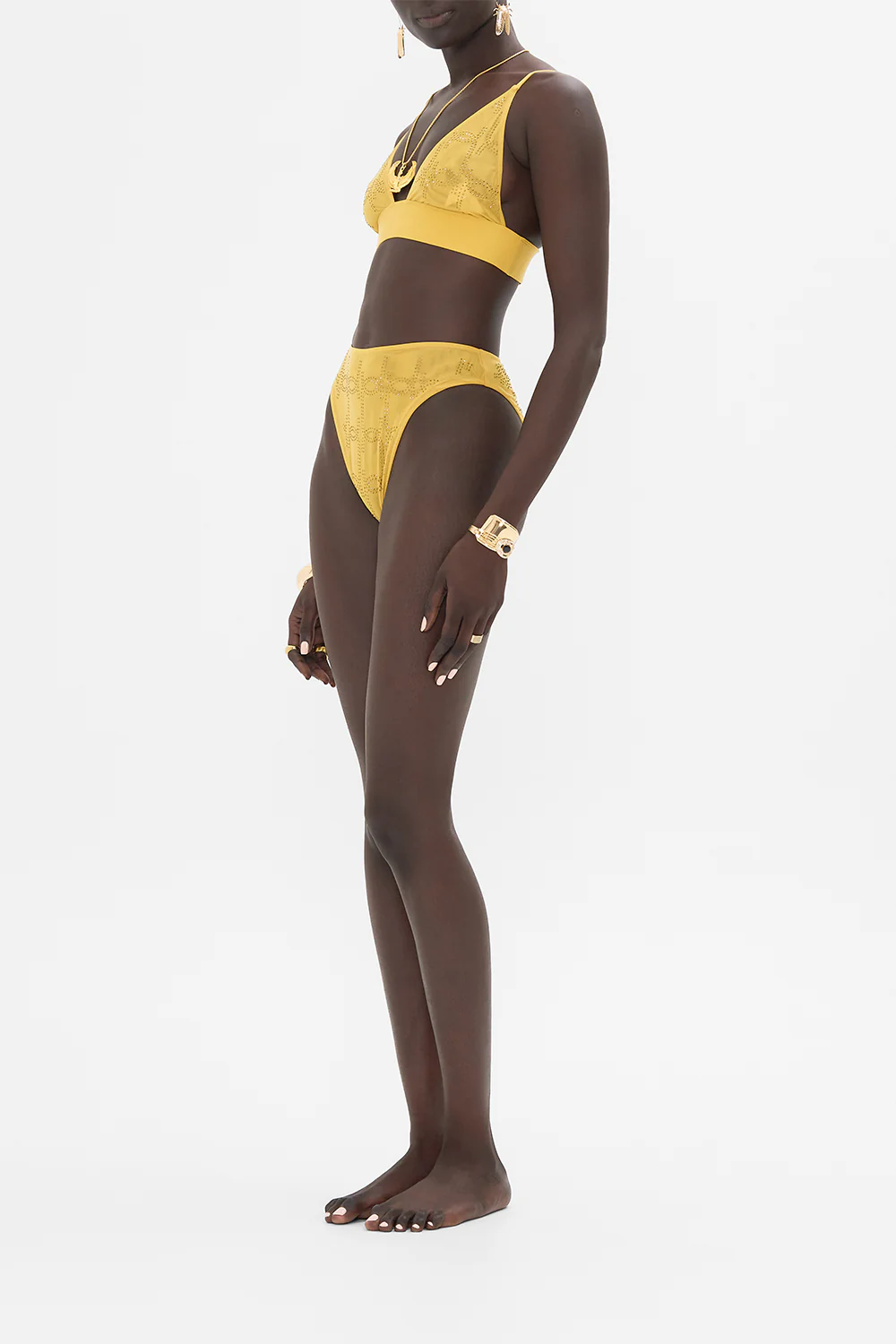 MESH SOFT PULL ON TRI BRA GOLD - Image 4