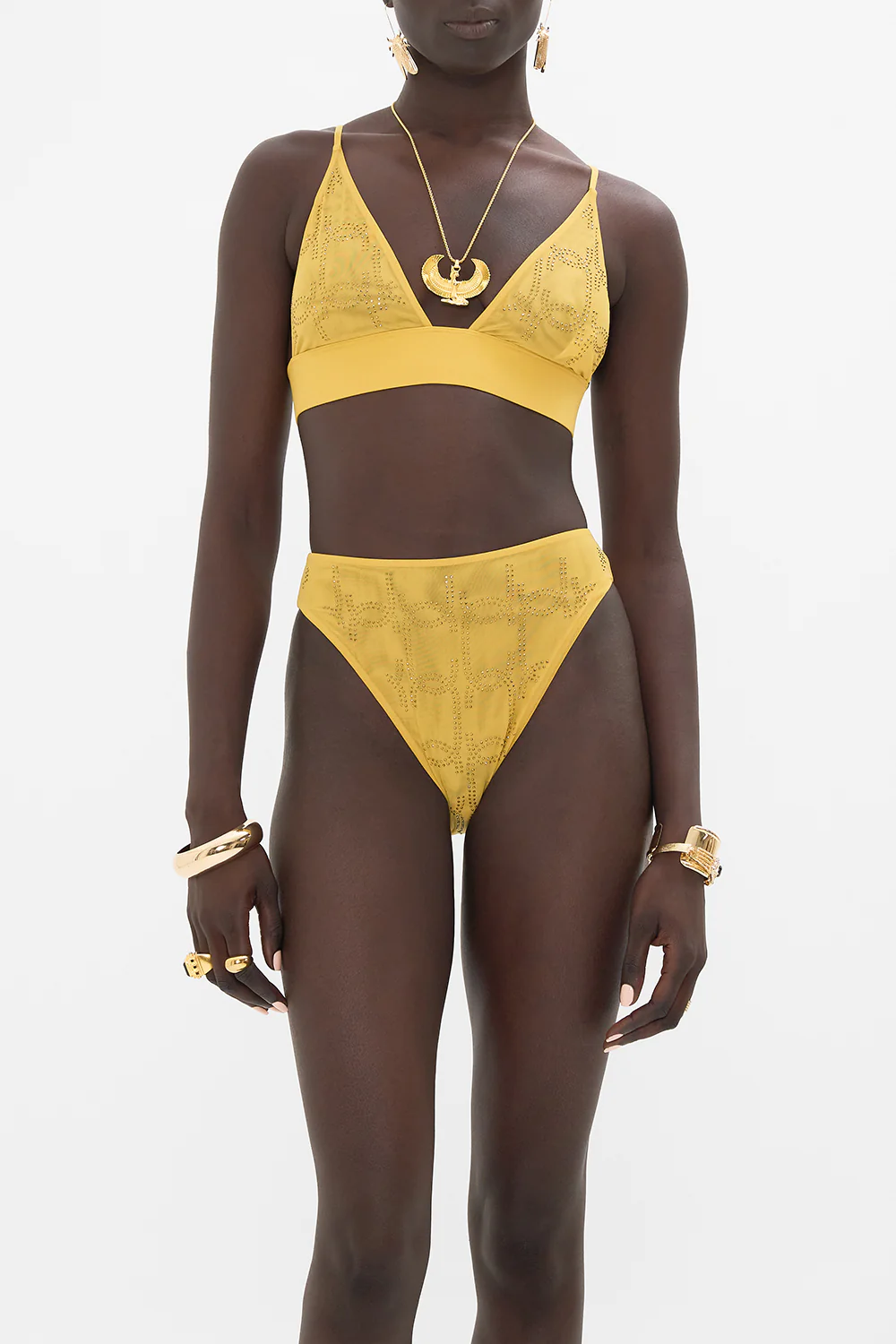 MESH SOFT PULL ON TRI BRA GOLD - Image 5