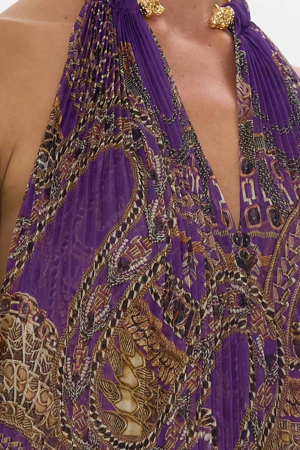 PLISSE JUMPSUIT WITH NECKPIECE LUXORLAND LADY - Image 6