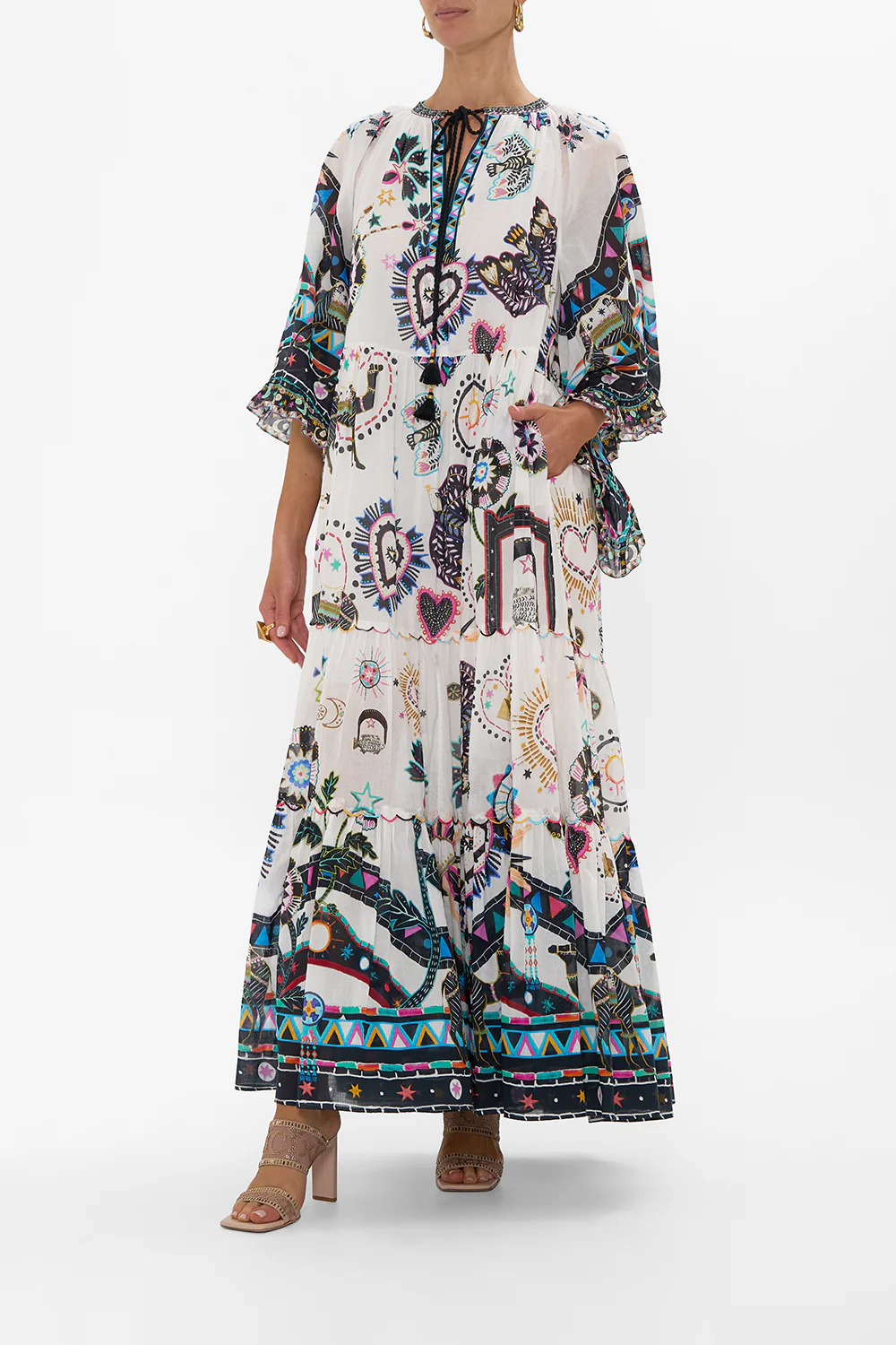 WIDE SLEEVE GATHERED DRESS NUBIAN WONDERLAND - Image 4