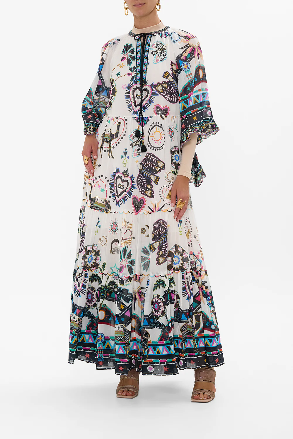WIDE SLEEVE GATHERED DRESS NUBIAN WONDERLAND - Image 8