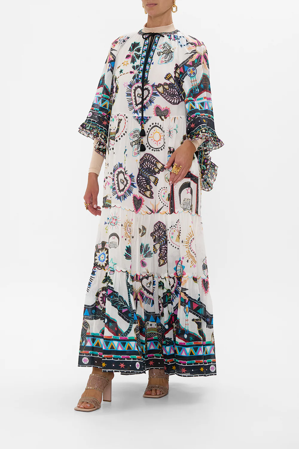 WIDE SLEEVE GATHERED DRESS NUBIAN WONDERLAND - Image 9