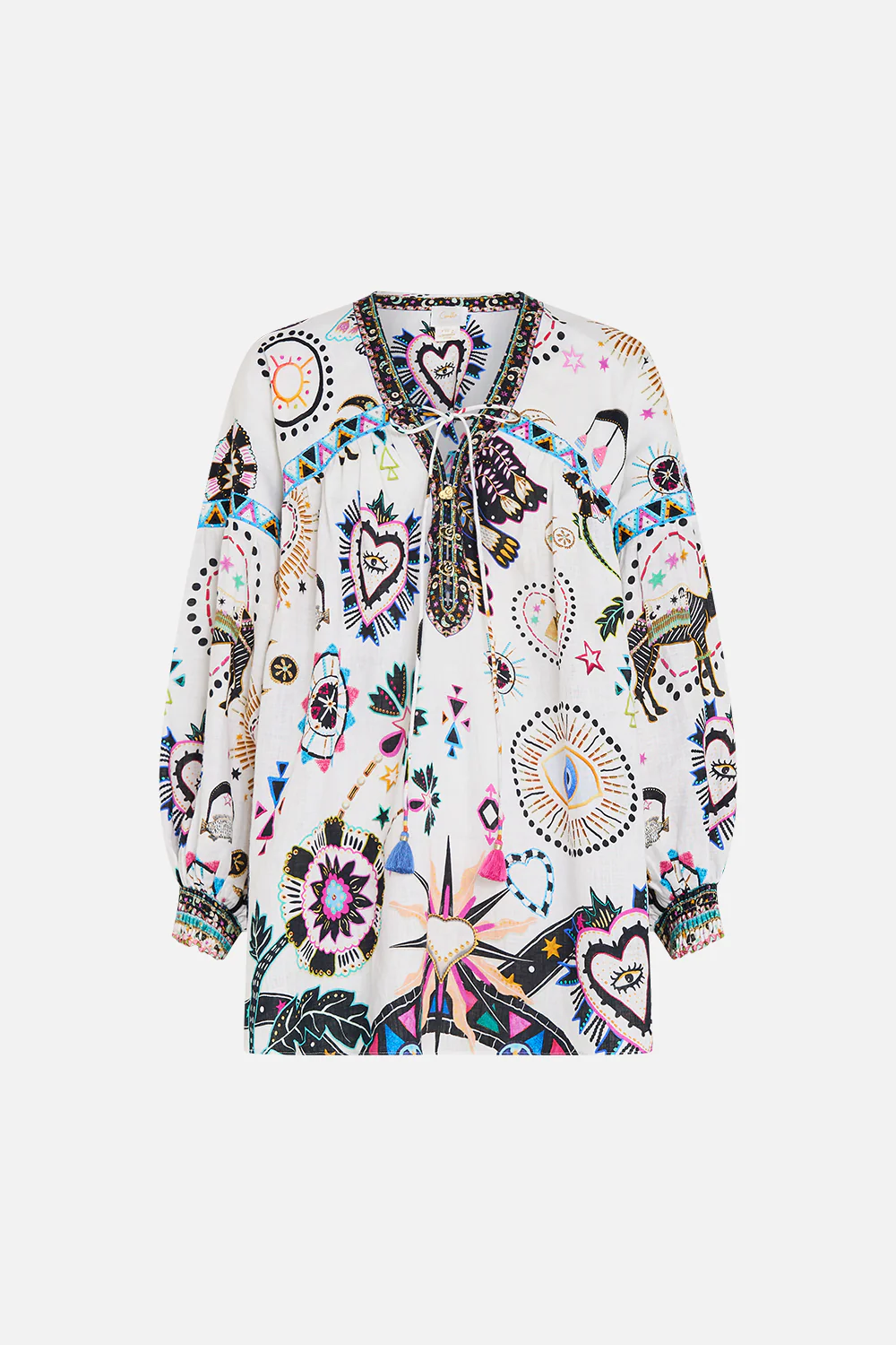 BLOUSON BLOUSE WITH NECK TIE NUBIAN WONDERLAND - Image 3
