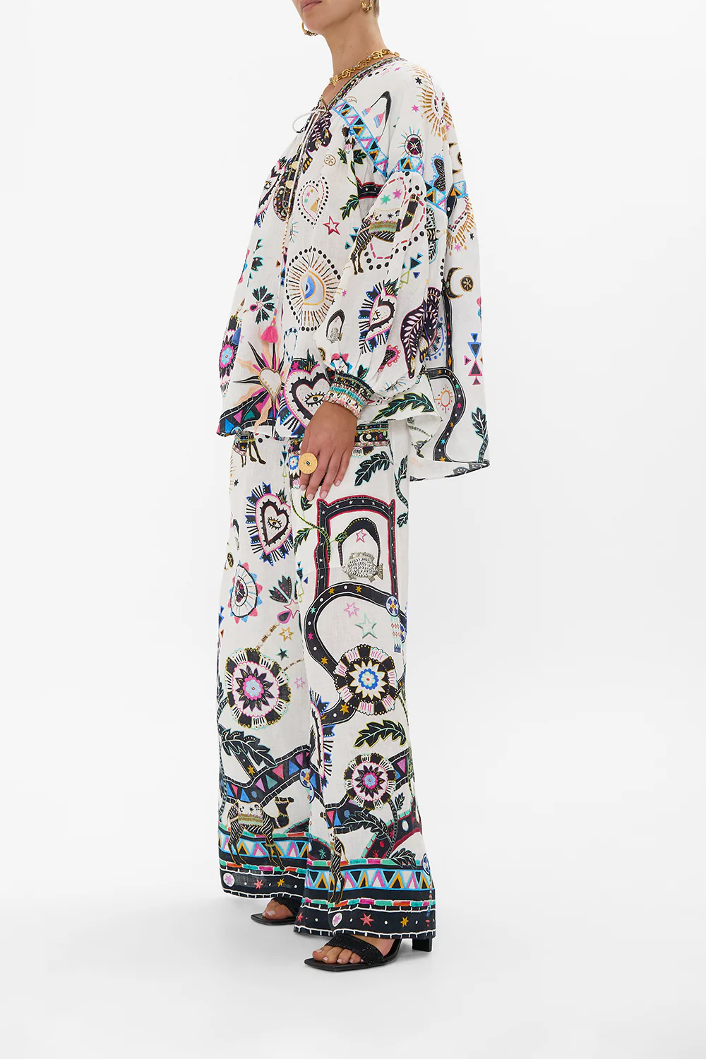 BLOUSON BLOUSE WITH NECK TIE NUBIAN WONDERLAND - Image 4