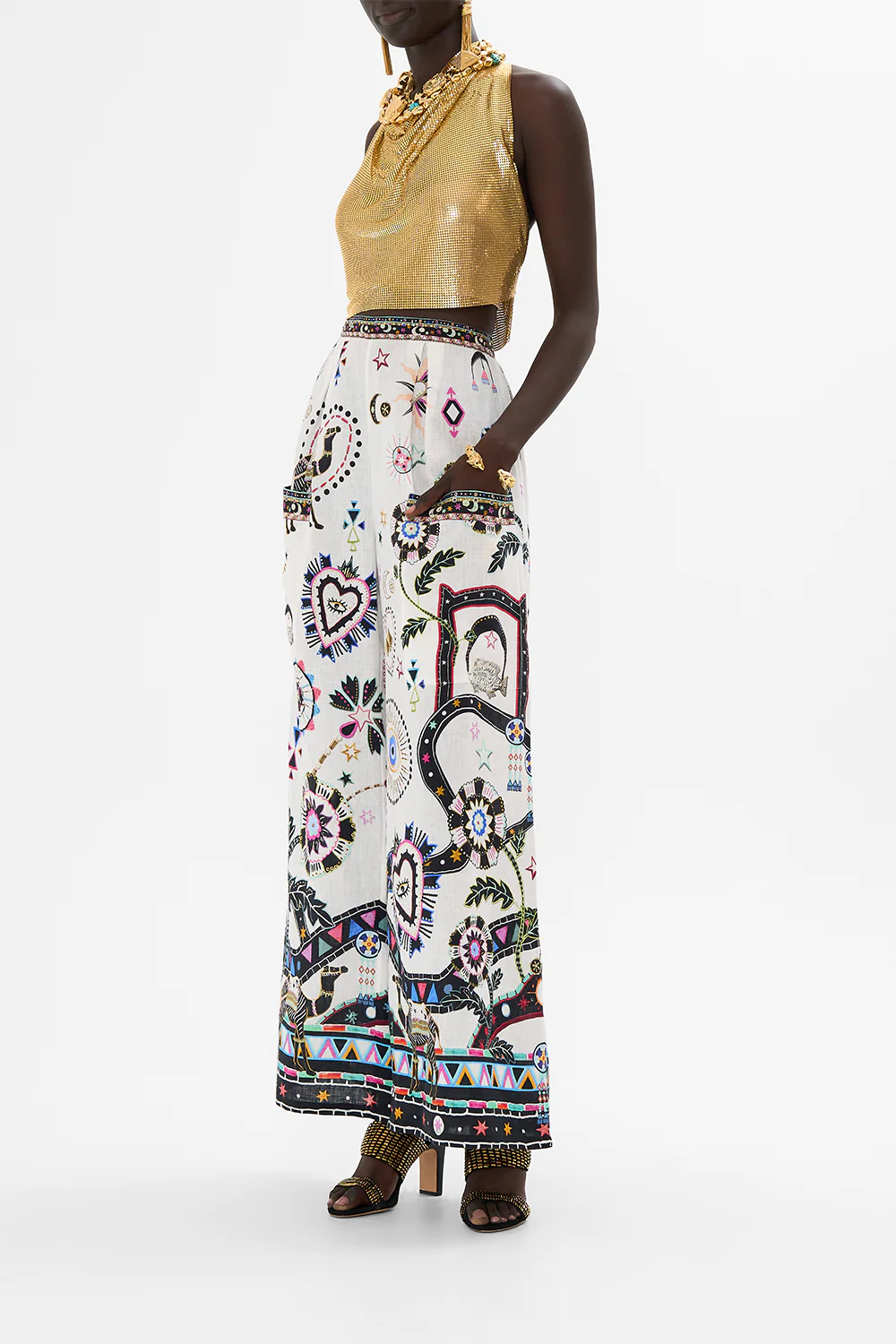 WIDE LEG TROUSER WITH FRONT POCKETS NUBIAN WONDERLAND - Image 4