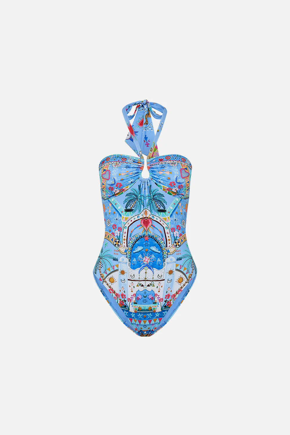 BANDEAU ONE PIECE WITH RING TRIM A PAINTED VILLAGE - Image 3