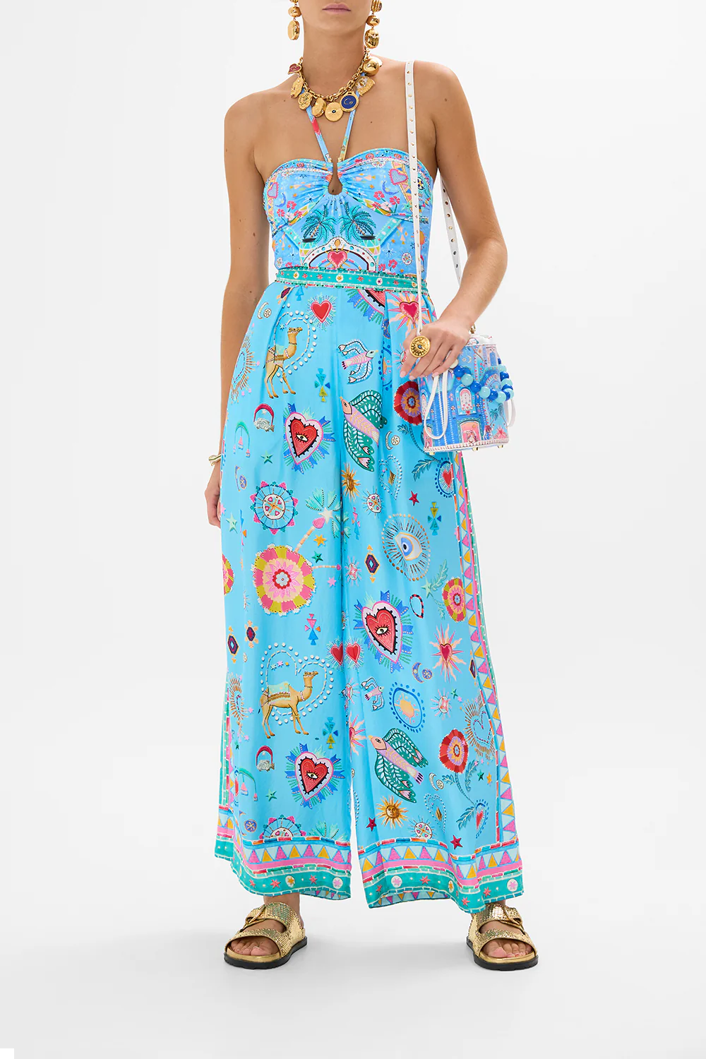 BANDEAU ONE PIECE WITH RING TRIM A PAINTED VILLAGE - Image 6