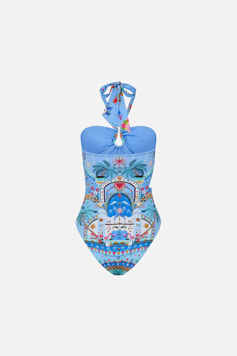 BANDEAU ONE PIECE WITH RING TRIM A PAINTED VILLAGE - Image 7