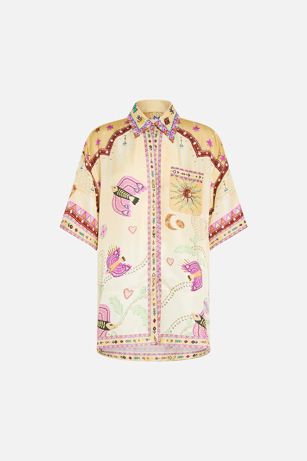 OVERSIZED SHIRT WITH POCKET ASWAN ABSTRACT - Image 3