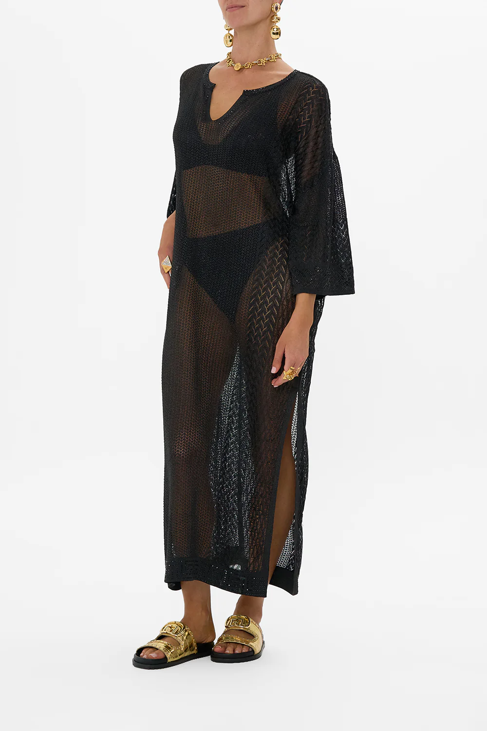 LONG V NECK KNIT KAFTAN CALL ME CLEOPATRA - Image 4