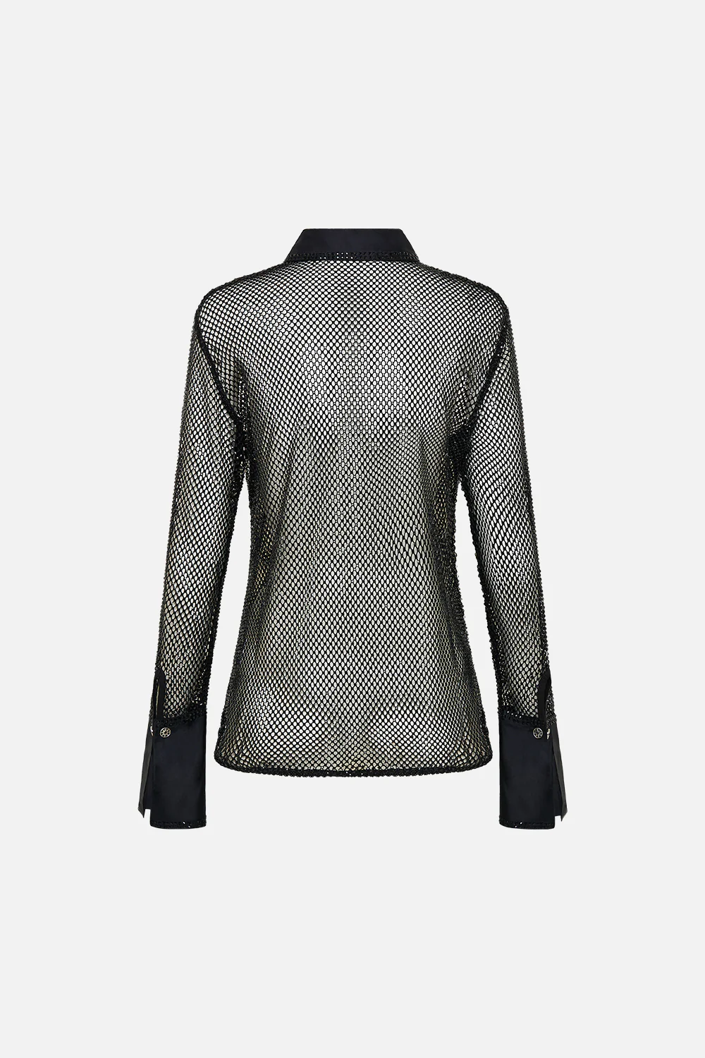 CRYSTAL MESH SHIRT WITH SILK CONTRAST MARK OF MEDUSA - Image 7