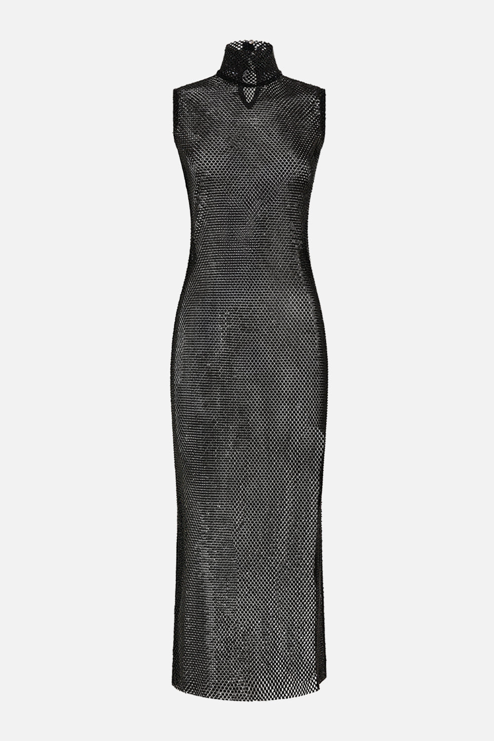 SLEEVELESS TURTLE NECK CRYSTAL MESH DRESS MARK OF MEDUSA - Image 3
