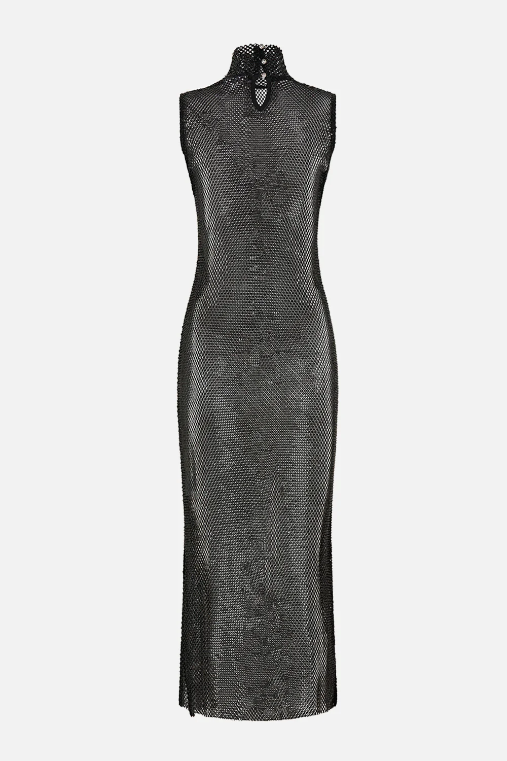 SLEEVELESS TURTLE NECK CRYSTAL MESH DRESS MARK OF MEDUSA - Image 7