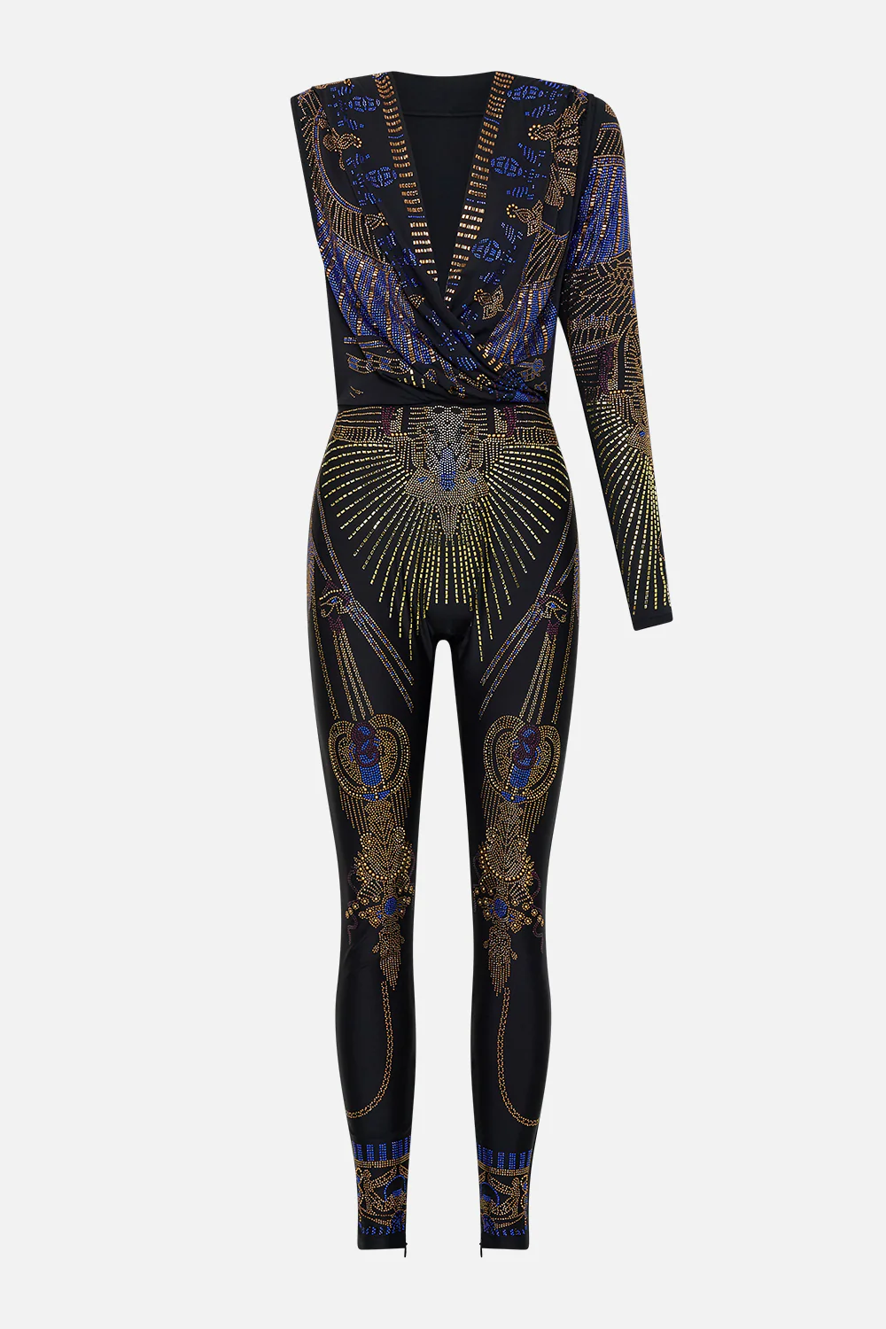 ONE SLEEVE HOODED CATSUIT SOLID BLACK - Image 3