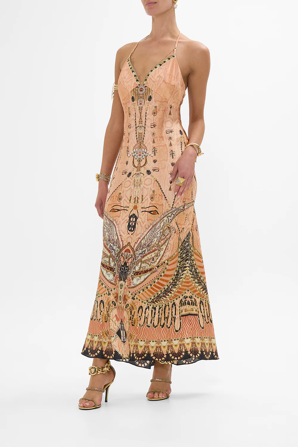 CHAIN DETAIL SLIP DRESS KINGDOM OF HEIROGLYPHS - Image 4