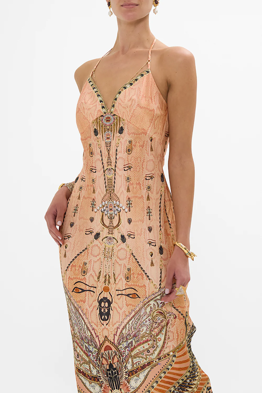 CHAIN DETAIL SLIP DRESS KINGDOM OF HEIROGLYPHS - Image 5